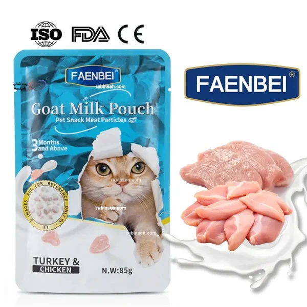 پوچ گربه فنبی مدل چانکی طعم مرغ و بوقلمون در شیر بز | ۸۵ گرم اصل