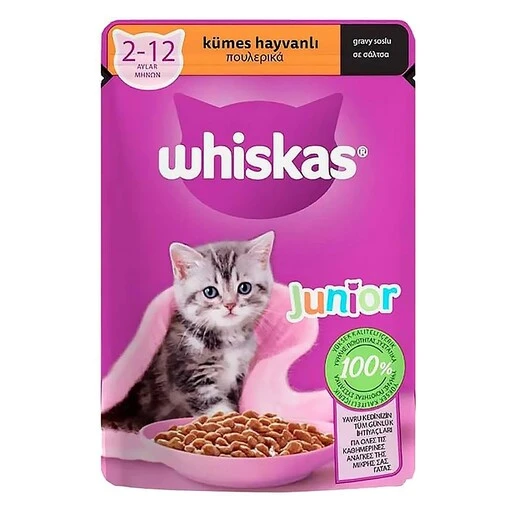 پوچ گربه ویسکاس بچه گربه طعم مرغ 85 گرمی