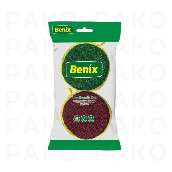پک اسفنج زری بافت گرد 2 عددی بنیکس benix