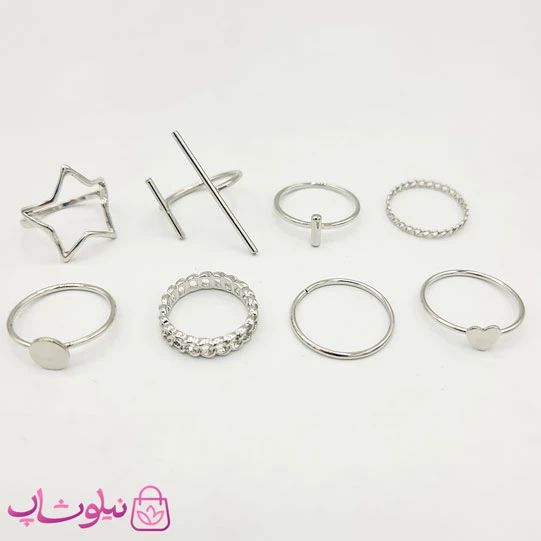 پک انگشتر ستاره و قلب 8 عددی