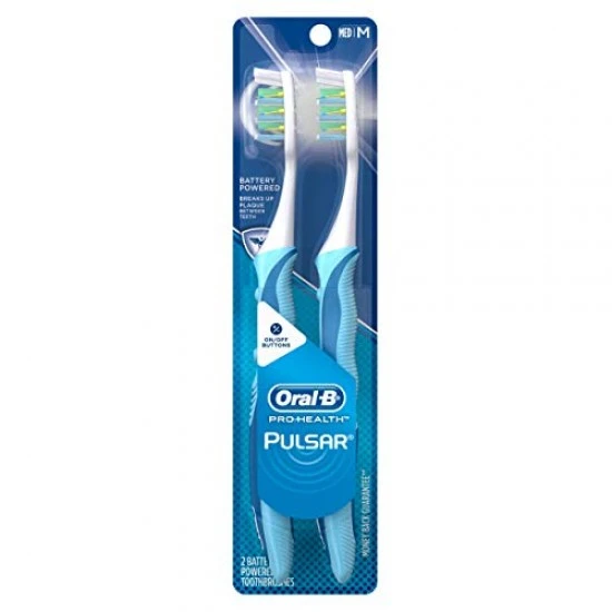 پک دو عددی مسواک برقی ویبره دار (باتری) اورال بی ORAL-B اورجینال ایرلند مدل PULSAR