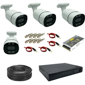 پک دوربین مداربسته دید در شب رنگی مدل ۱۴۱۹ ا paking 4 cameras DVR 4 chanel. 1419