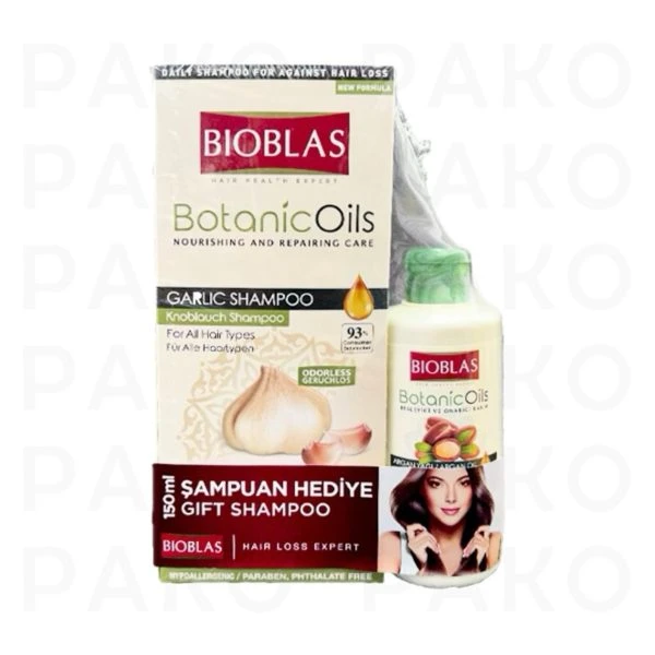 پک دوقلو شامپو ضد ریزش Botanic Oils حاوی عصاره سیر