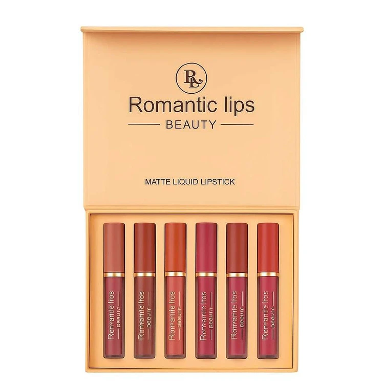 پک رژ لب مایع 6 تایی رومانتیک میت ROMANTIC MATTE