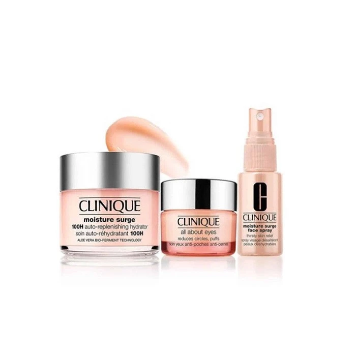 پک مراقبت از پوست کلینیک Clinique مدل Moisture surge مجموعه 3 عددی