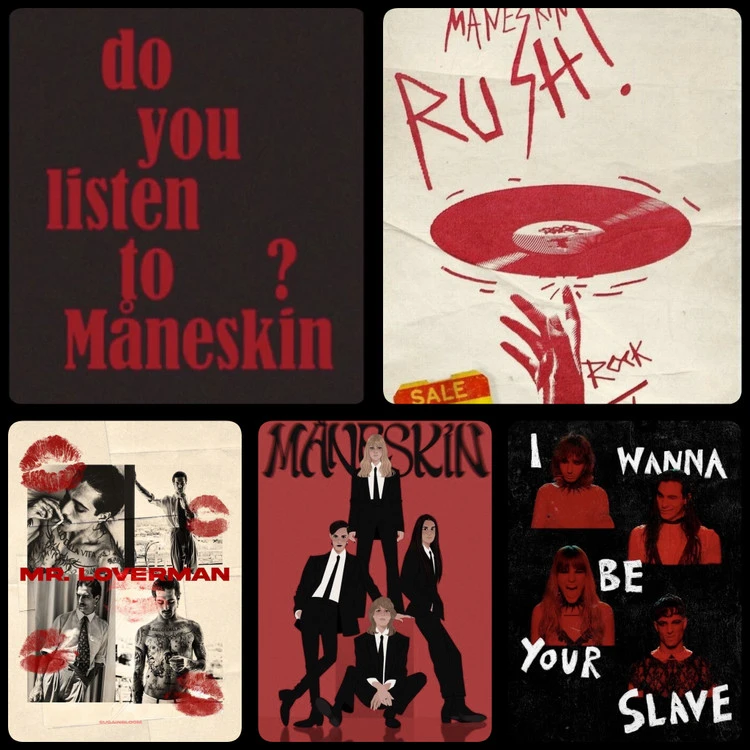 پک پوستر 5عددی مانسکین Maneskin