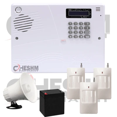 پک کامل دزدگیر اماکن سایلکس مدل SG8 Lite سیمکارتی با سه چشمی بی‌سیم، بلندگو و باتری