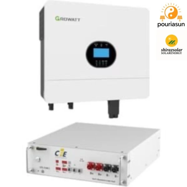 پک کامل سانورتر وباتری لیتیوم گروات Growatt باتری لیتیومی