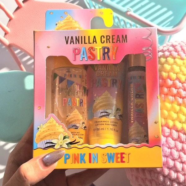 پک ۳ تکه بادی اسپلش و بادی میست و لوسیون مدل Vanilla cream Pastry
