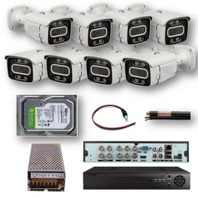 پکیج 8 عددی دوربین مداربسته مناسب برای ساختمان- باغ و کارخانه