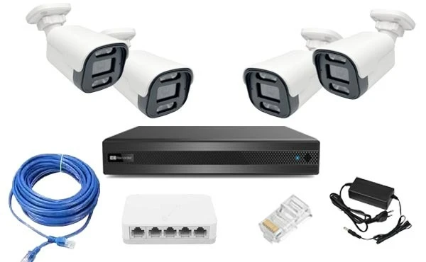 پکیج دوربین مداربسته IP پلاک خوان 4عددی پنج مگاپیکسل