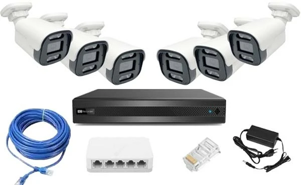پکیج دوربین مداربسته IP پلاک خوان 6 عددی پنج مگاپیکسل