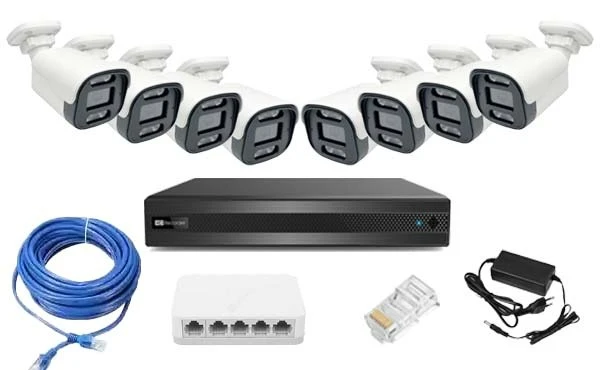 پکیج دوربین مداربسته IP پلاک خوان 8 عددی پنج مگاپیکسل