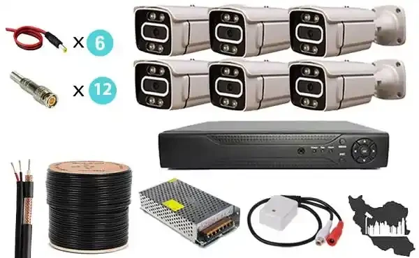 پکیج دوربین مداربسته شش عددی AHD اسمارت دید در شب رنگی میکروفون دار