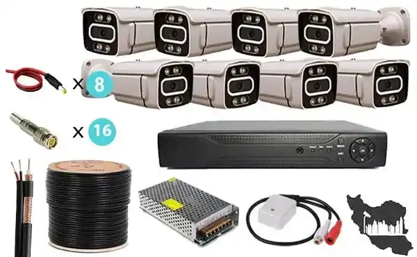 پکیج دوربین مداربسته هشت عددی AHD اسمارت دید در شب رنگی میکروفون دار