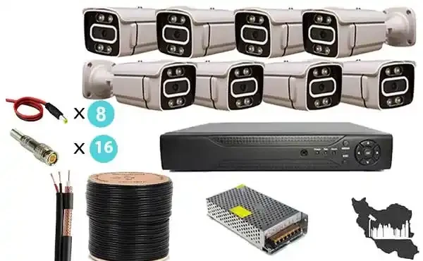پکیج دوربین مداربسته هشت عددی AHD اسمارت دید در شب رنگی