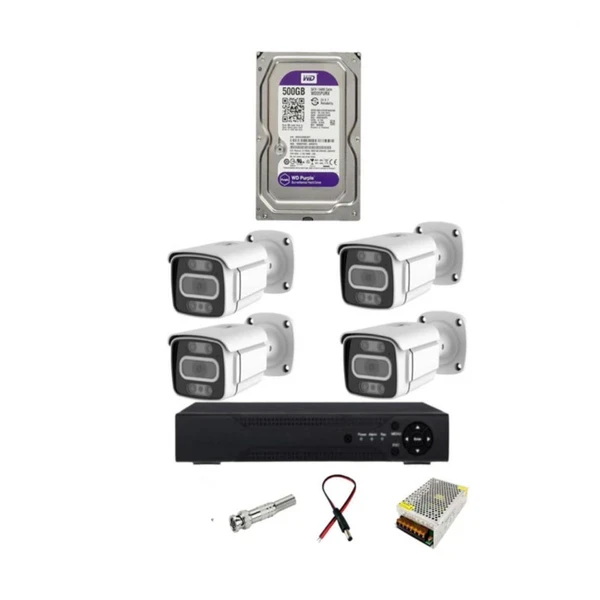 پکیج دوربین مداربسته ۴ عددی ۵ مگاپیکسل مناسب باغ و کارخانه