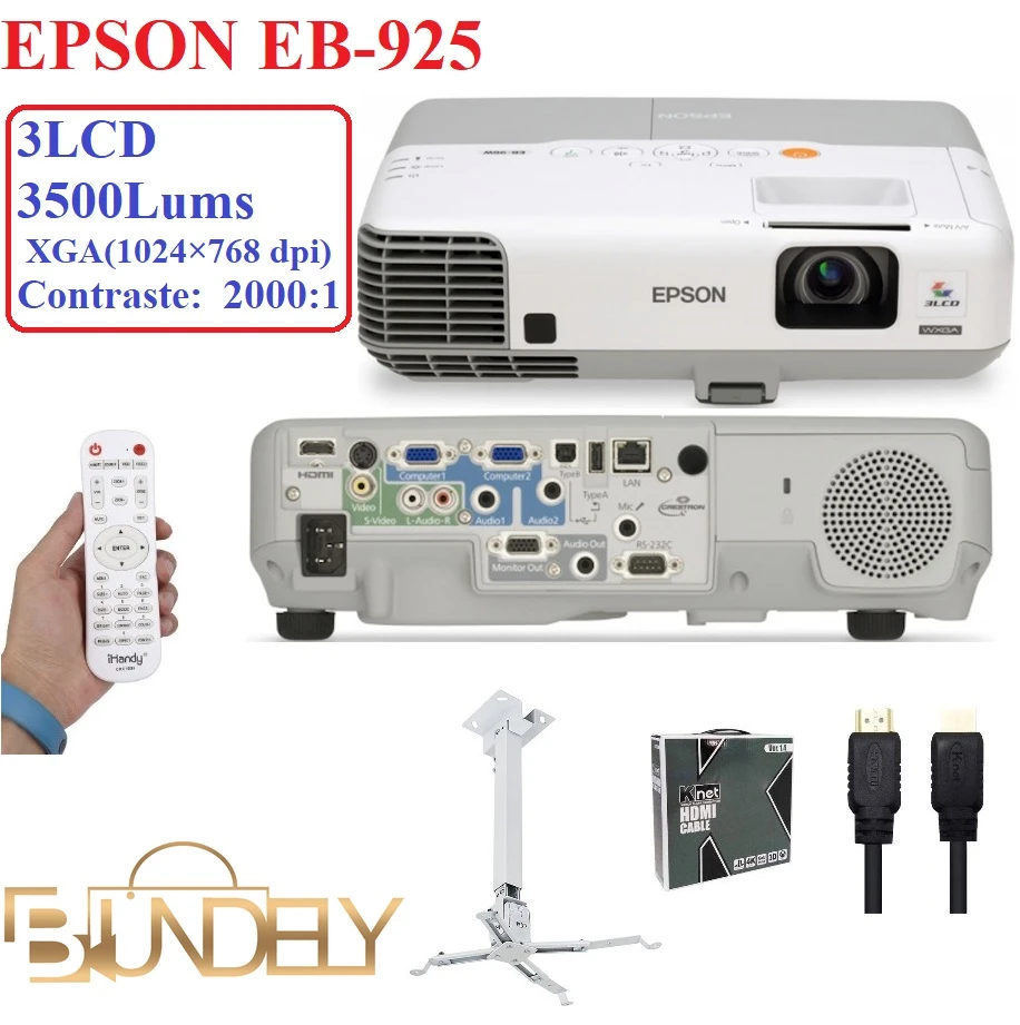 پکیج ویدئوپروژکتور EPSON EB-925 همراه پایه و کابل