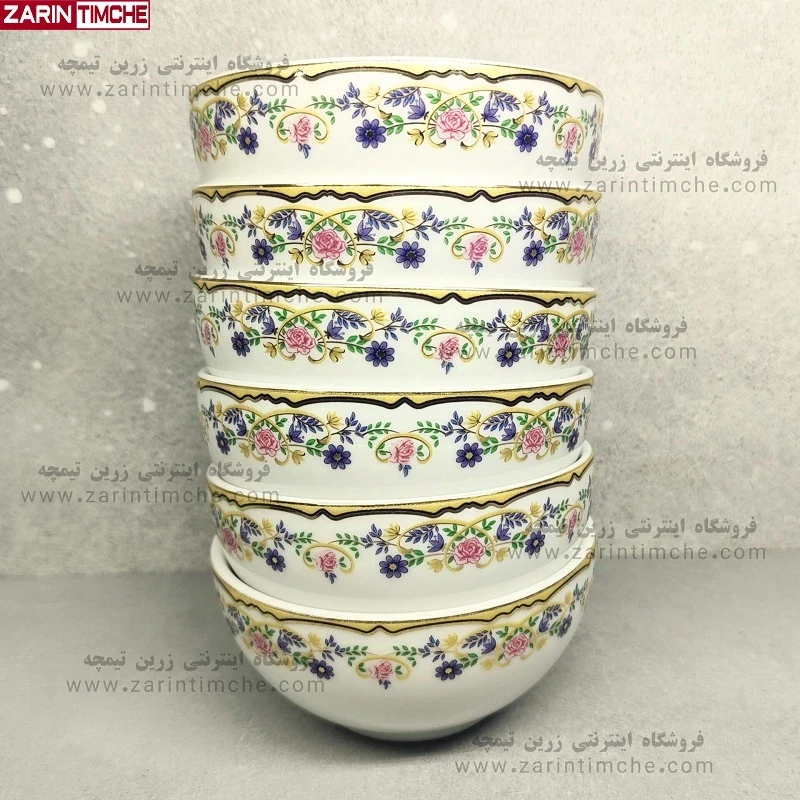 پیاله ترشی چینی زرین مدل گلستان