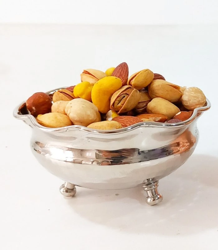 پیاله تنقلات مسی روکش کرم سفید۶ تا باهم،ارسال رایگان
