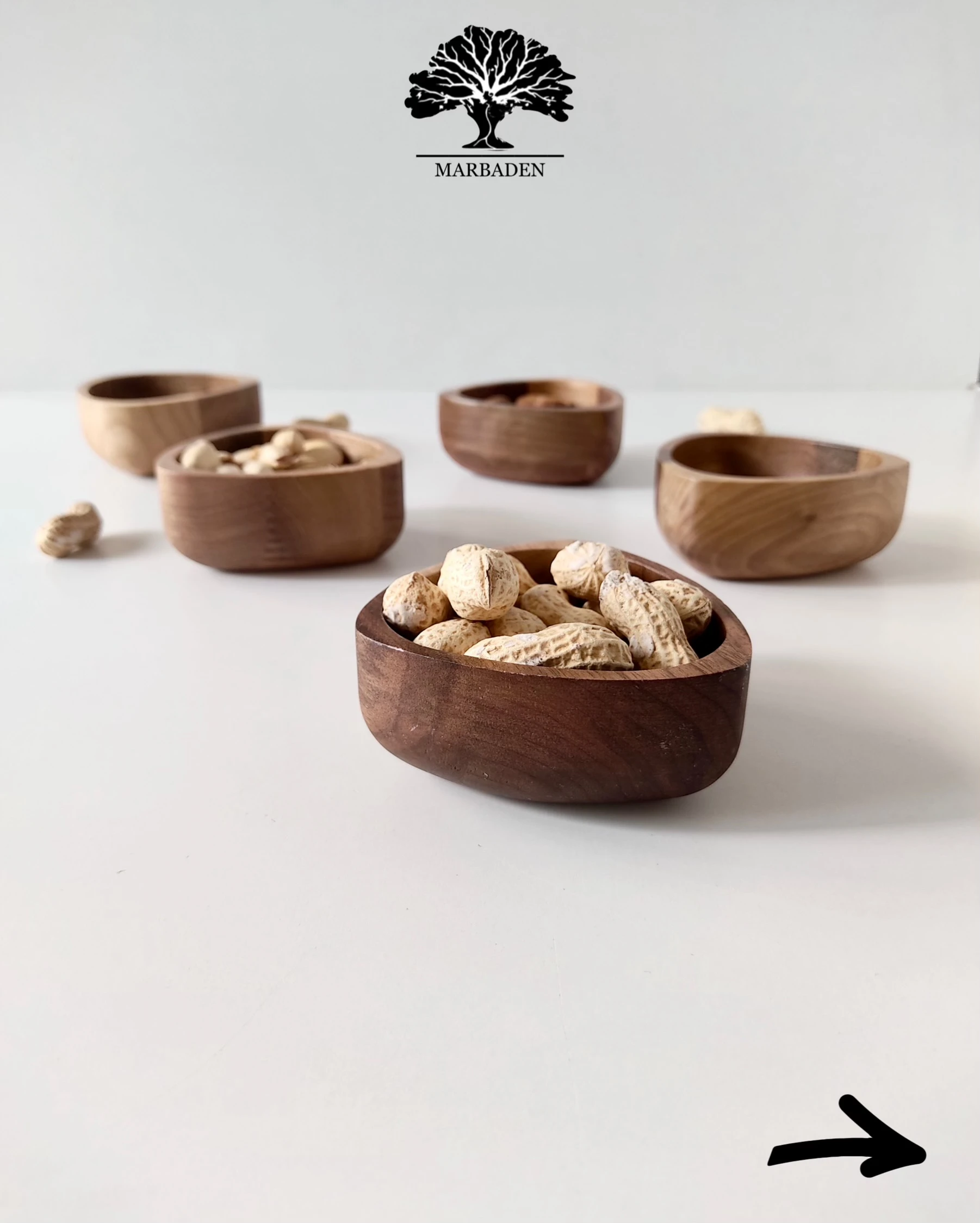 پیاله مدل مثلث قطر 9cm اماهوم (چوب گردو) Pyramid-B9