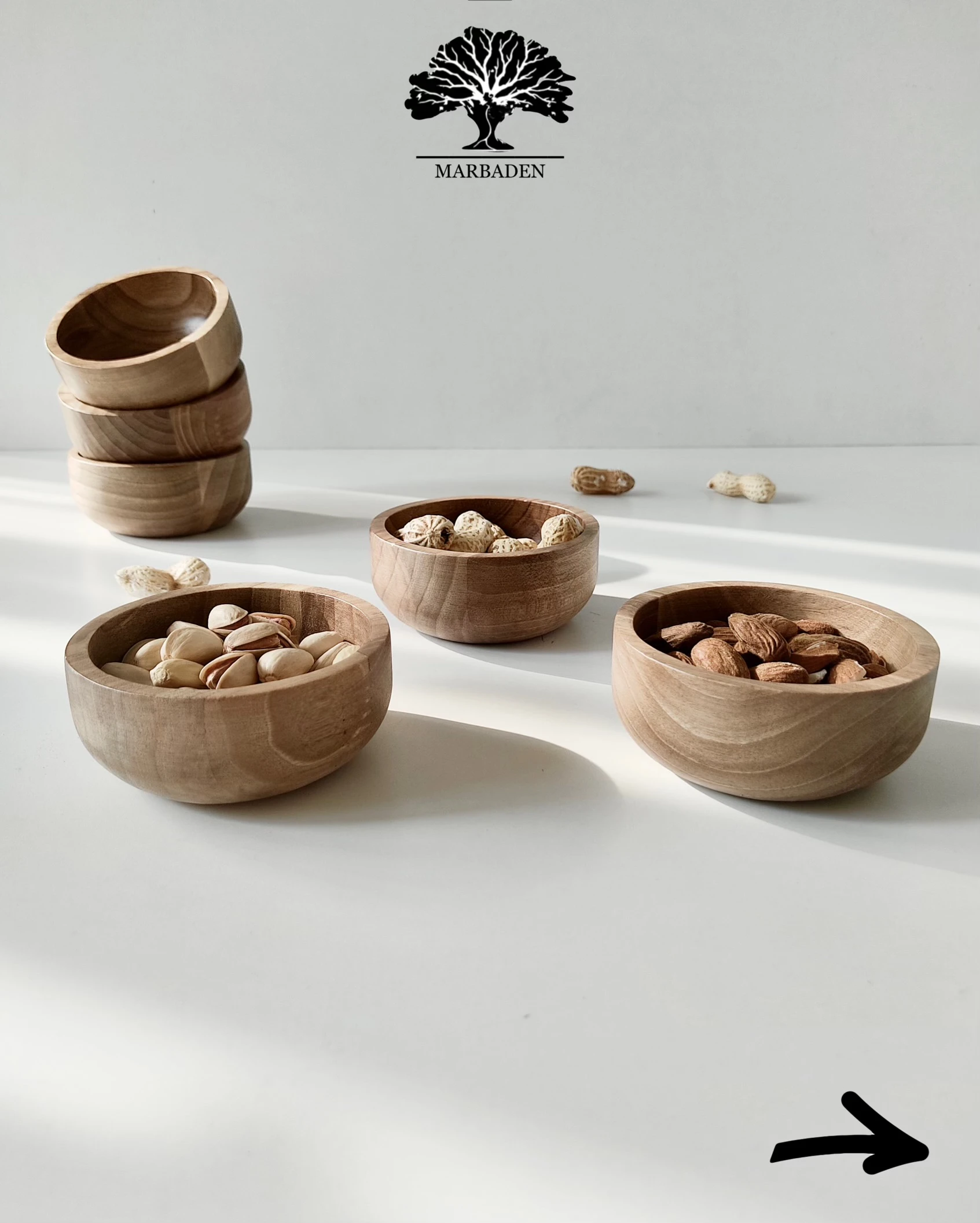 پیاله مدل گرد قطر 9cm اماهوم (چوب گردو) Rondel-B9