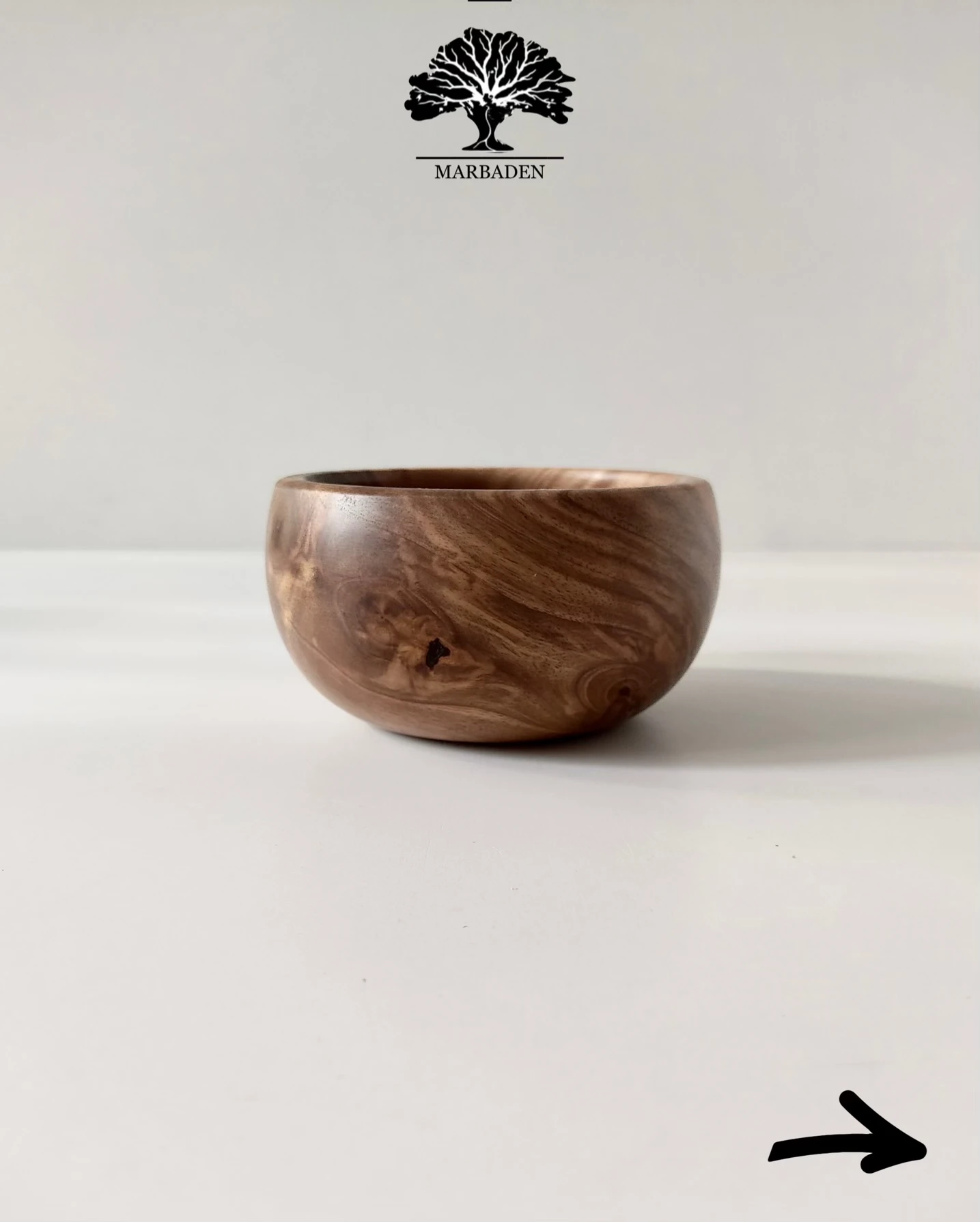 پیاله چوبی مدل خمره قطر 11cm ماربادن (چوب گردو) Olinda-B4