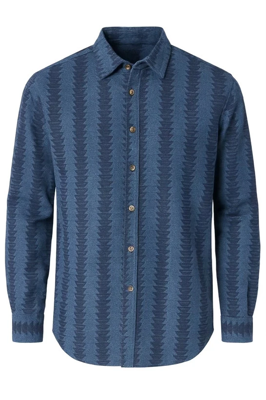 پیراهن آستین بلند کنفی چاپی مردانه (M تا 3XL)