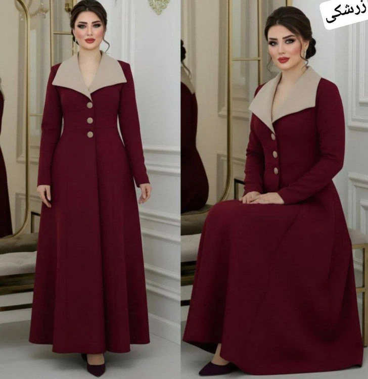 پیراهن بلند آتنا،جنس مازراتی،فری سایز تا ۴۶