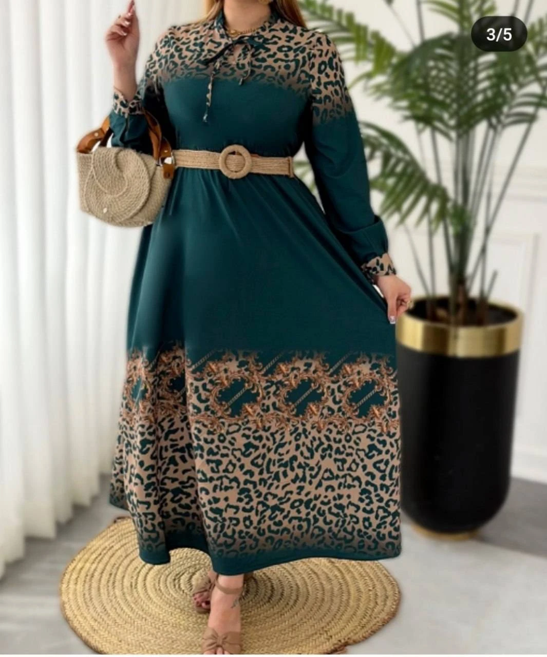 پیراهن حاشیه دار پلنگی