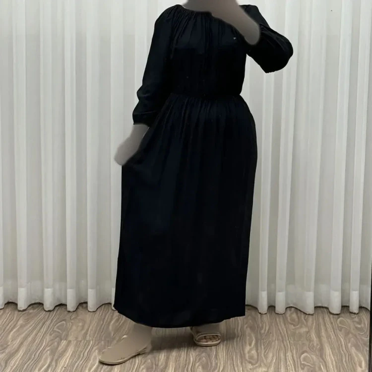 پیراهن ساحلی زنانه آستین بلند نخی فری سایز مناسب تا سایز 48