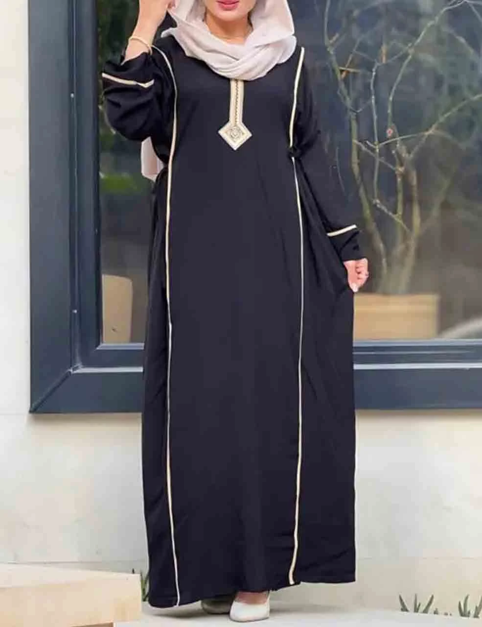 پیراهن ساحلی نخی عربی زنانه مدل سرمه_شیکان کده