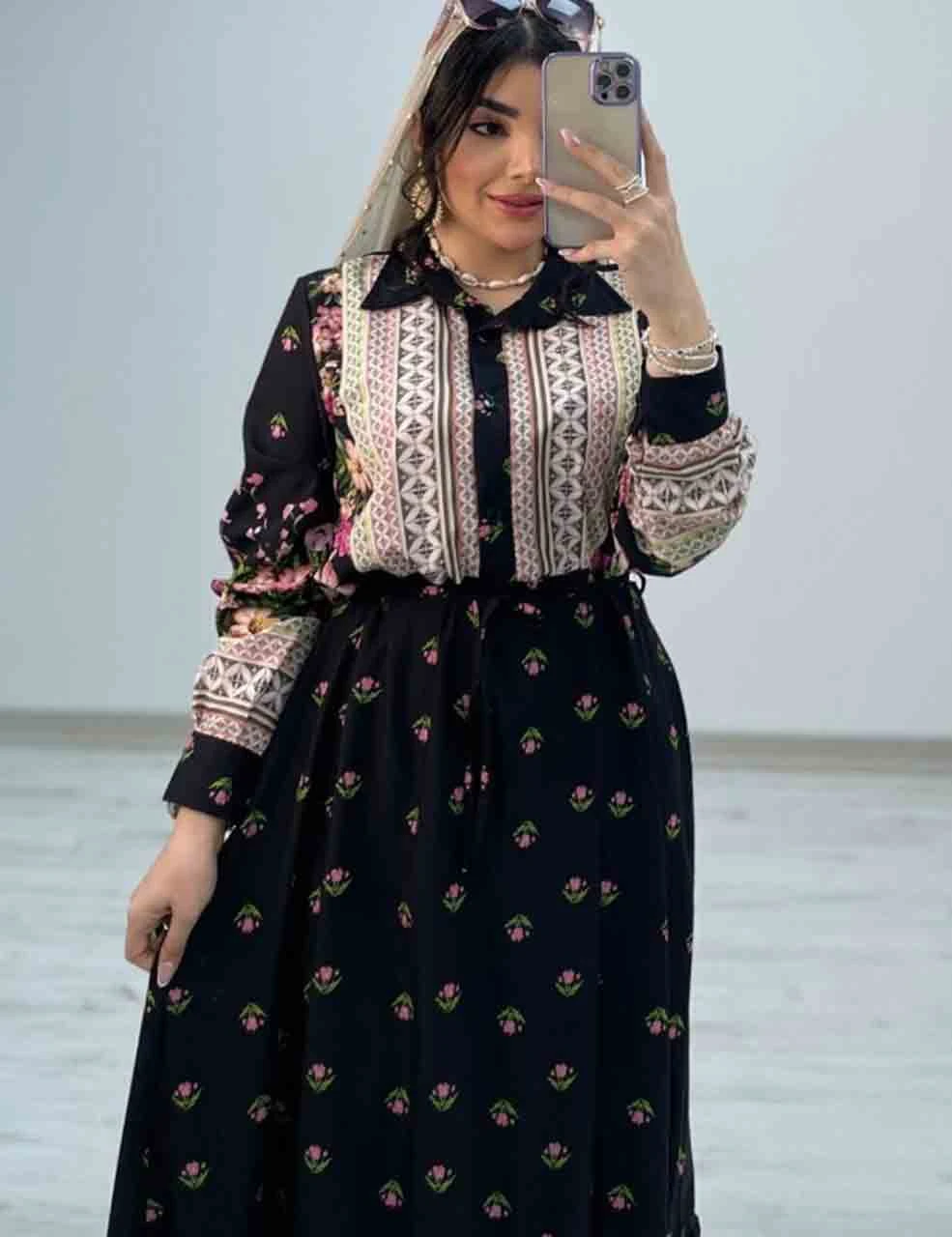 پیراهن ماکسی ساحلی مدل حاشیه دار بهار_شیکان کده