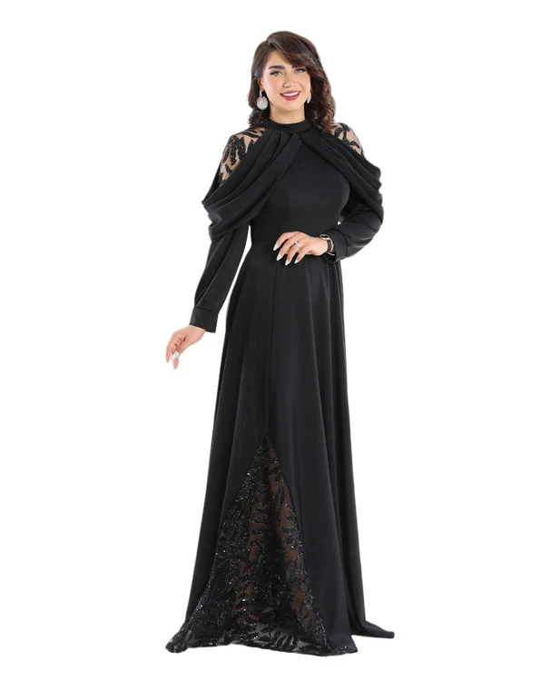پیراهن مجلسی زنانه /ماکسی مجلسی سایز 2,3,4 تک رنگ مشکی فریماه