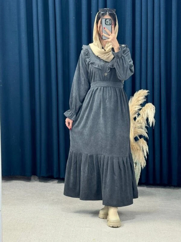 پیراهن مخمل کبریتی الِنا 👗
