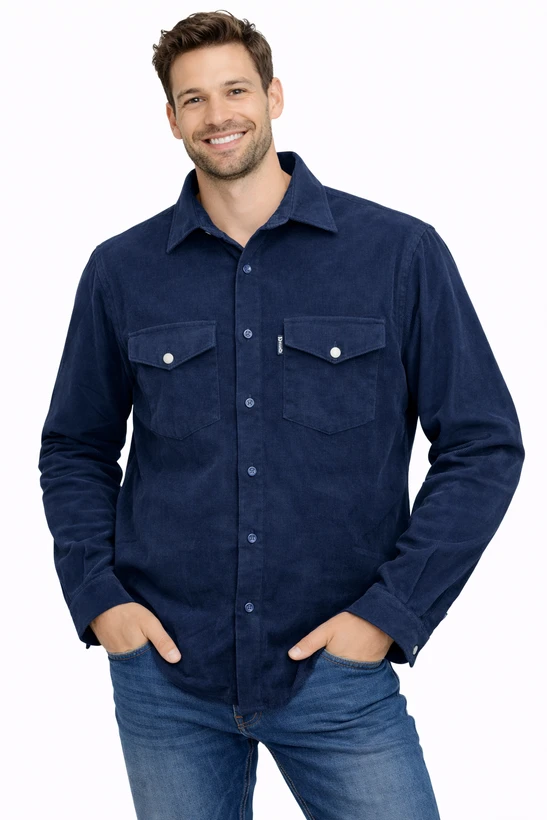 پیراهن مخمل کبریتی مردانه مدل کلاسیک – سایز L تا 3XL