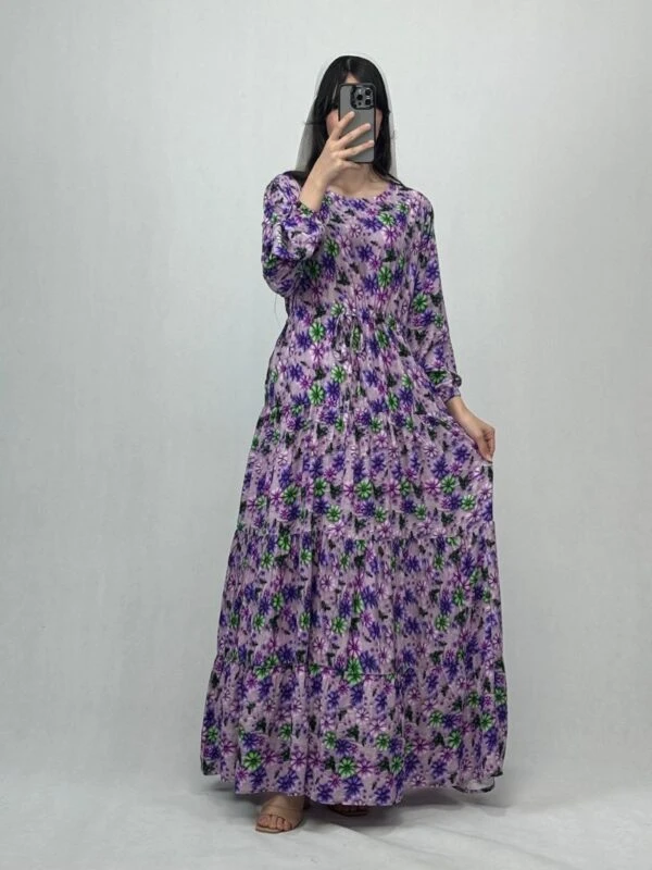 پیراهن نخ سه چین لوندر 💜