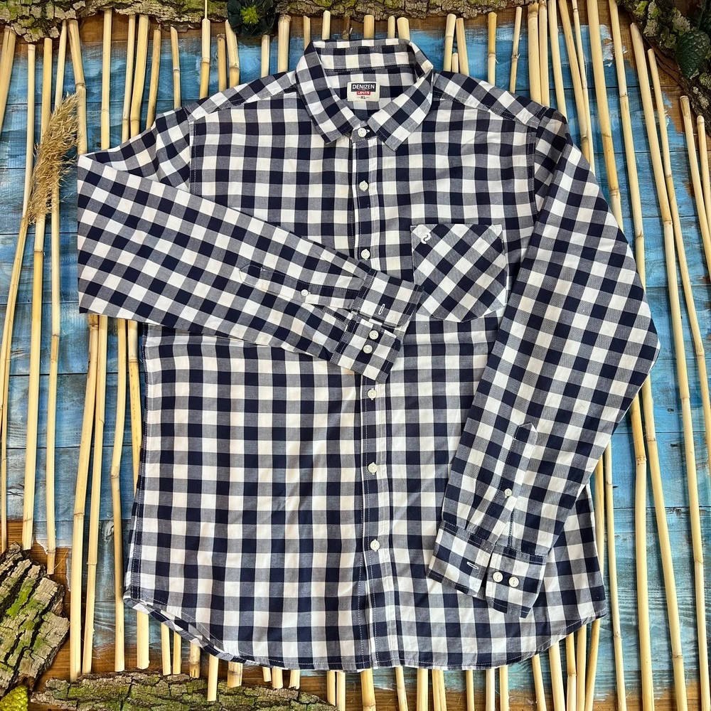 پیراهن نخی شطرنجی LevIS مردانه اورجینال-سایزXL- استوک مارکباز