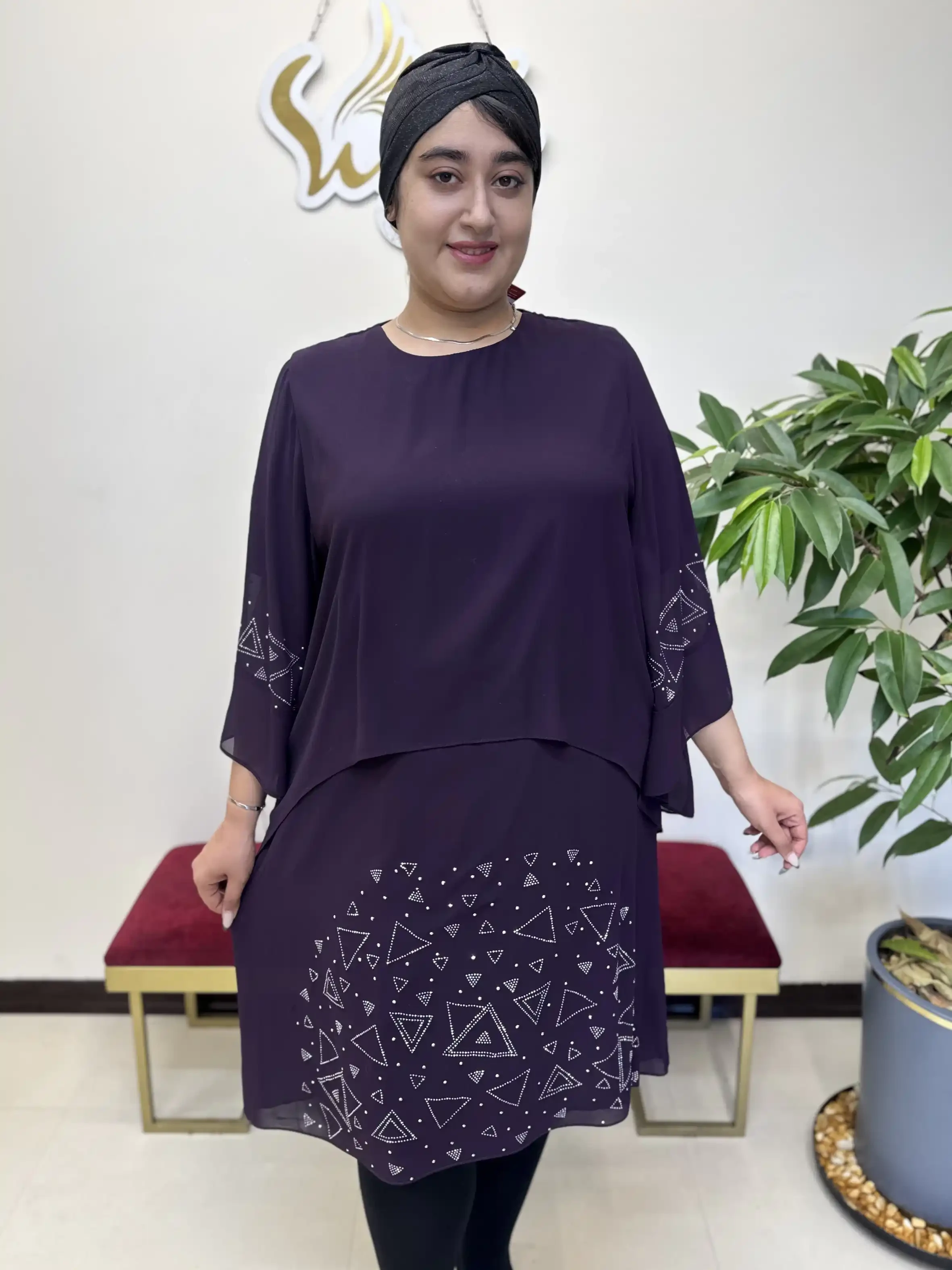 پیراهن نگین مثلثی سایز بزرگ