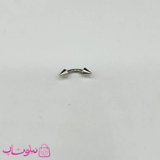 پیرسینگ ابرو مدل منحنی اسپایک دار نقره ای رنگ کد 31