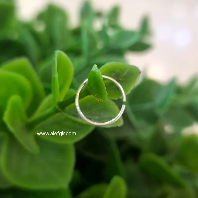 پیرسینگ بینی حلقه ای نقره رینگ ساده کد 250069