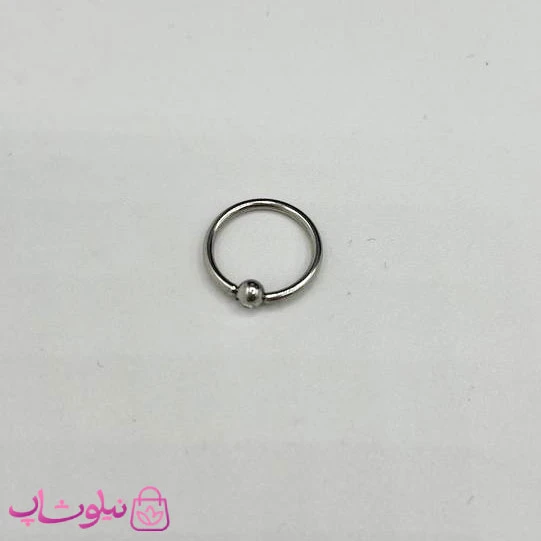 پیرسینگ بینی طرح تک حلقه نقره ای کد 16