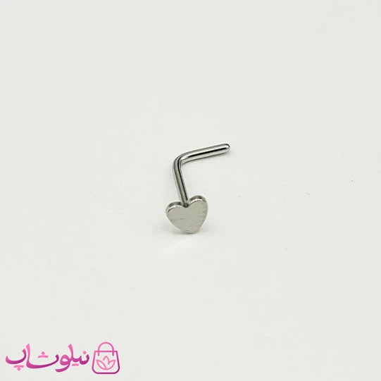 پیرسینگ بینی قلبی بدون نگین نقره ای کد 239