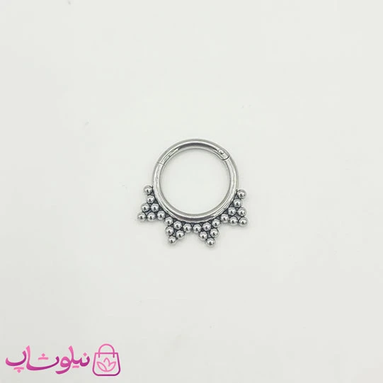 پیرسینگ بینی یا گوش دخترانه طرحدار نقره ای