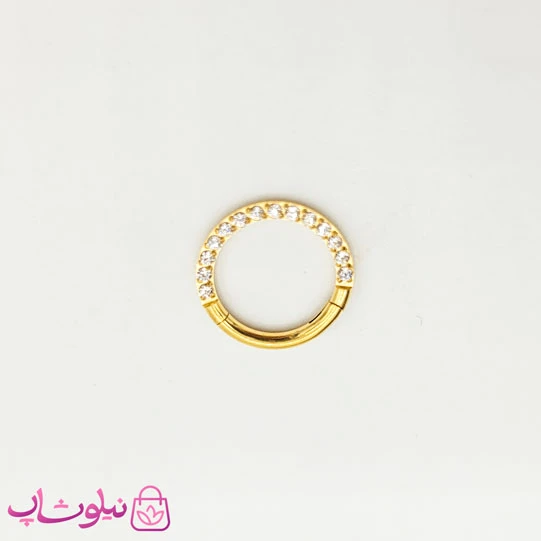 پیرسینگ بینی یا گوش پرنگین دخترانه طلایی