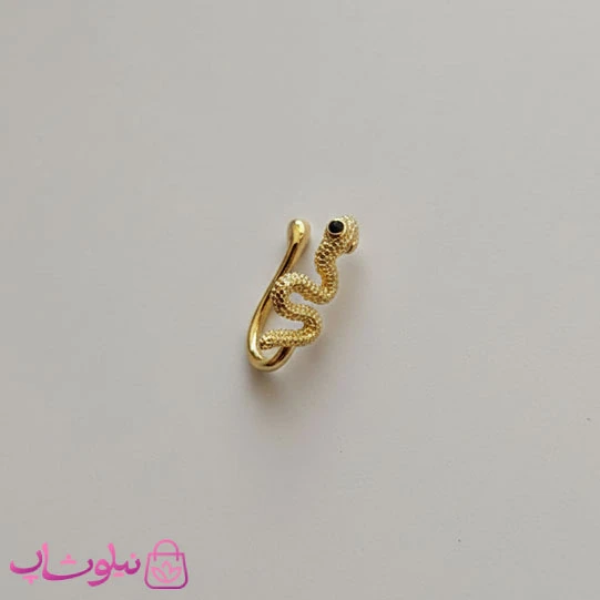 پیرسینگ فیک بینی یا گوش طرح مار نگیندار طلایی کد 849