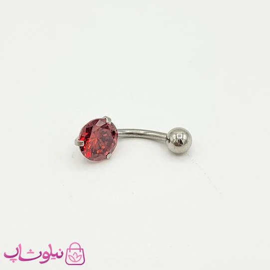 پیرسینگ ناف با نگین قرمز کد 891