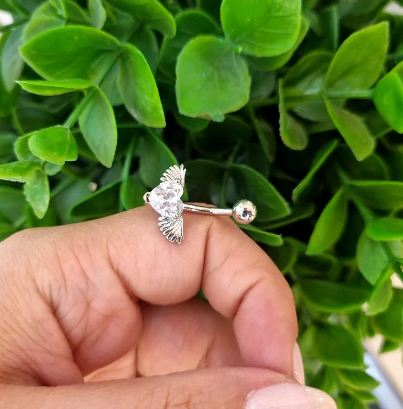 پیرسینگ ناف طرح قلب بالدار کد240296