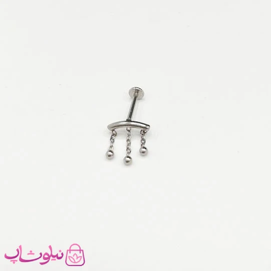 پیرسینگ گوش با سه آویز زنجیری کد 45
