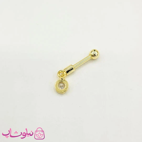 پیرسینگ گوش دخترانه طلایی تک نگین کد 892